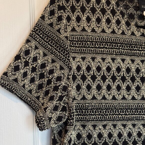 Vintage Black & Tan Textured Knit Top Size XL - Picture 4 of 8